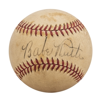 Babe Ruth and Dizzy Dean Signed Spalding Official League Baseball (JSA)